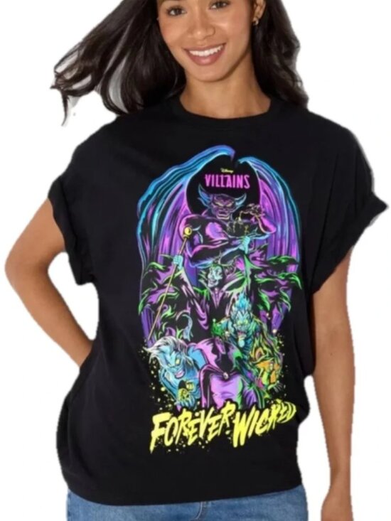 Disney Tops - Disney Villains Forever Wicked T Shirt  Neon Graphic Maleficent Ursula